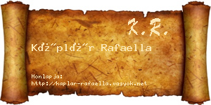 Káplár Rafaella névjegykártya
